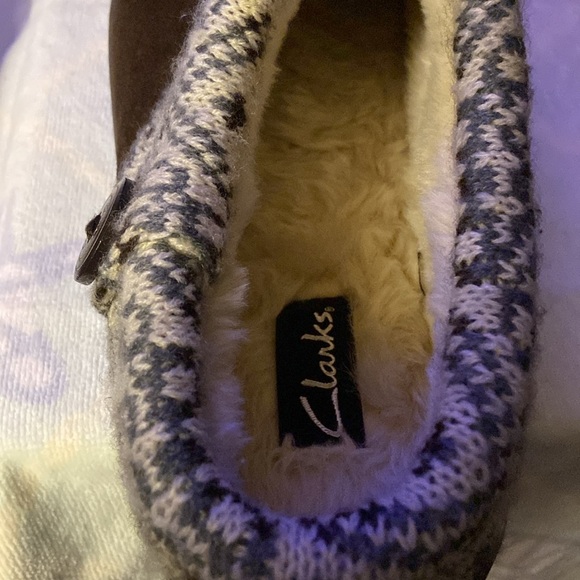 Clark faux fur lining leather outer with cushion footbed - Picture 3 of 5